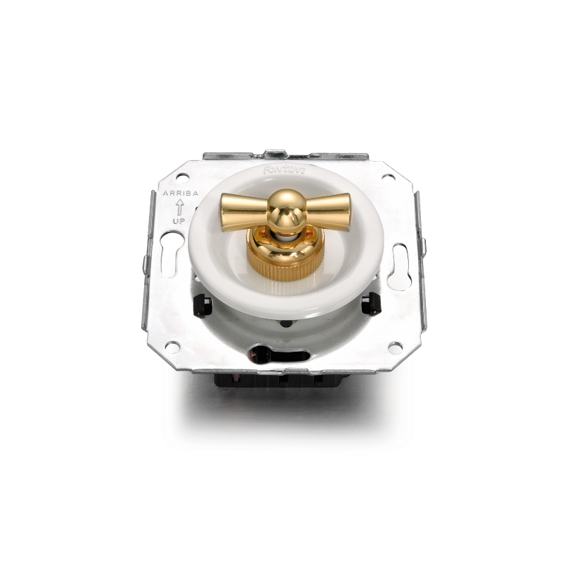 Doble pulsador rotativo Blanco manecilla Miel FONTINI VENEZIA FON35344302