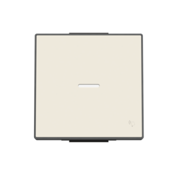 Tecla pulsador con visor y símbolo timbre Sky Niessen blanco 8504.3 BL