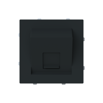 Tapa toma informática inclinada con persiana 1 conector Serie Alba negro mate 8916.7 NT