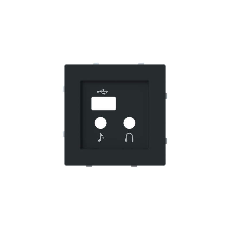 Tapa módulo sonido USB y Bluetooth Serie Alba negro mate 8968.3 NT