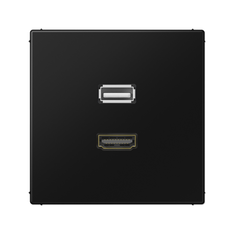 Placa HDMI/USB 20 LS negro  JUNG JUNMALS1163SW