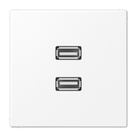 Placa USB 2.0 2 tomas LS blanco mate MALS1153WWM