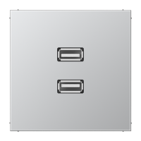 Placa USB 2.0 2 tomas LS aluminio MAAL1153 JUNG