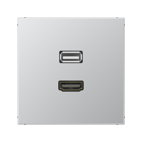 Placa HDMI/USB 20 LS alum  JUNG JUNMAAL1163