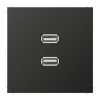 Placa USB 2.0 2 tomas LS antracita MAAL1153AN